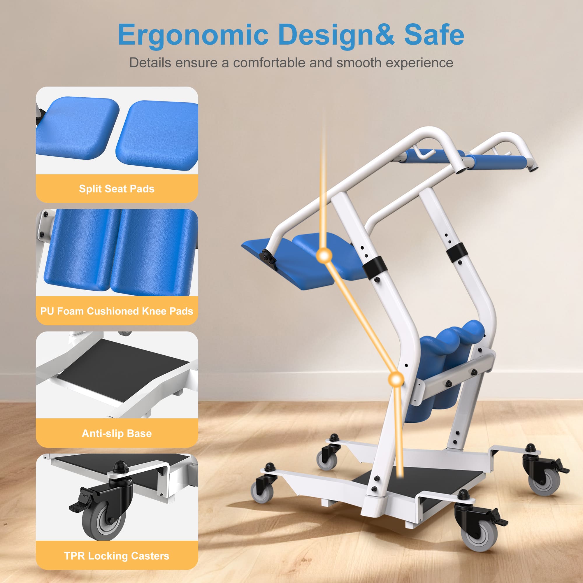 WHLICKS Sit-to-Stand Lift – Safe & Comfortable Transfers for Seniors & Adults