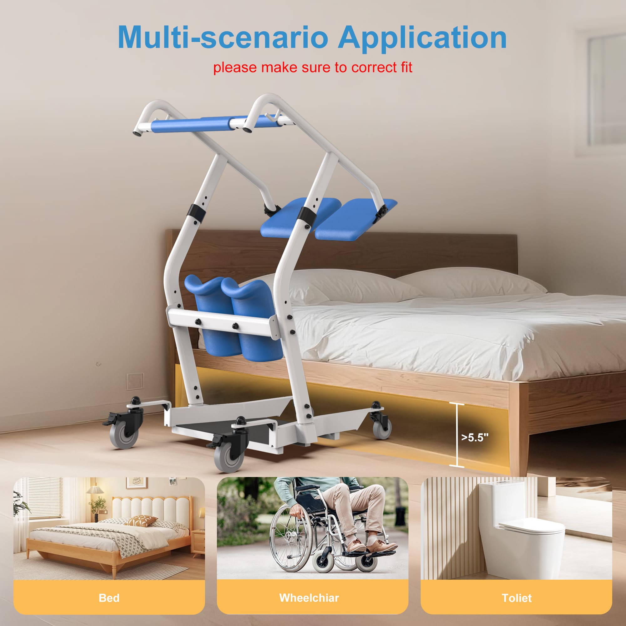 WHLICKS Sit-to-Stand Lift – Safe & Comfortable Transfers for Seniors & Adults