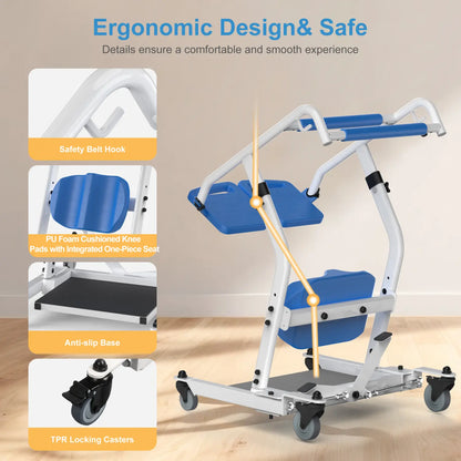 Heavy-Duty Sit-to-Stand Transfer Lift with Adjustable Base
