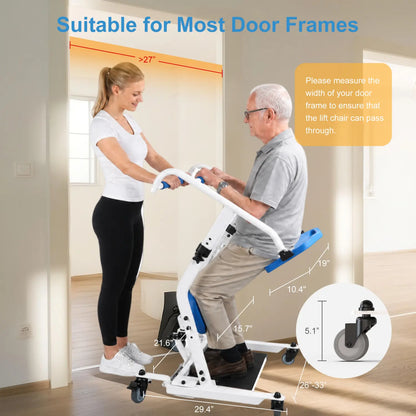 Heavy-Duty Sit-to-Stand Transfer Lift with Adjustable Base