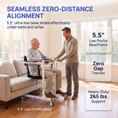 Electric Transfer Lift Chair with Remote Control for Seniors, 265 lb Capacity