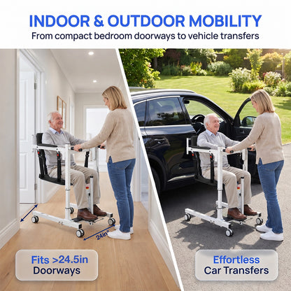 Electric Transfer Lift Chair with Remote Control for Seniors, 265 lb Capacity