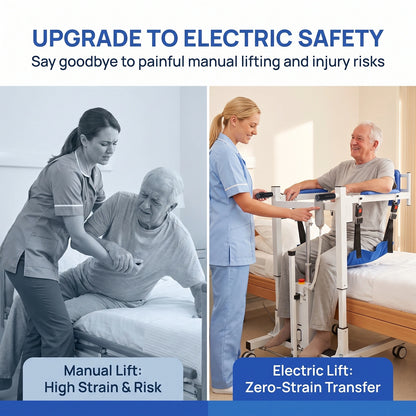 Electric Transfer Lift Chair with Remote Height Control-Padded & Adjustable