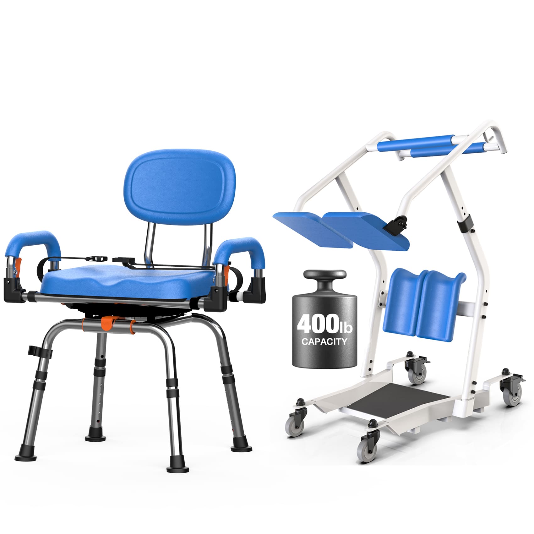 WHLICKS Sit-to-Stand Lift & Versatile Swivel Shower Chair Bundle