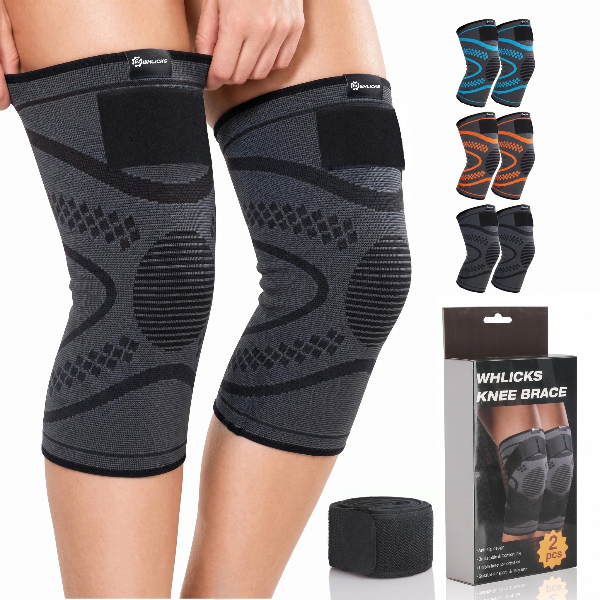 Knee Braces for Women & Men with Compression Straps