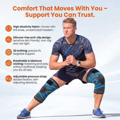 Knee Braces for Women & Men with Compression Straps