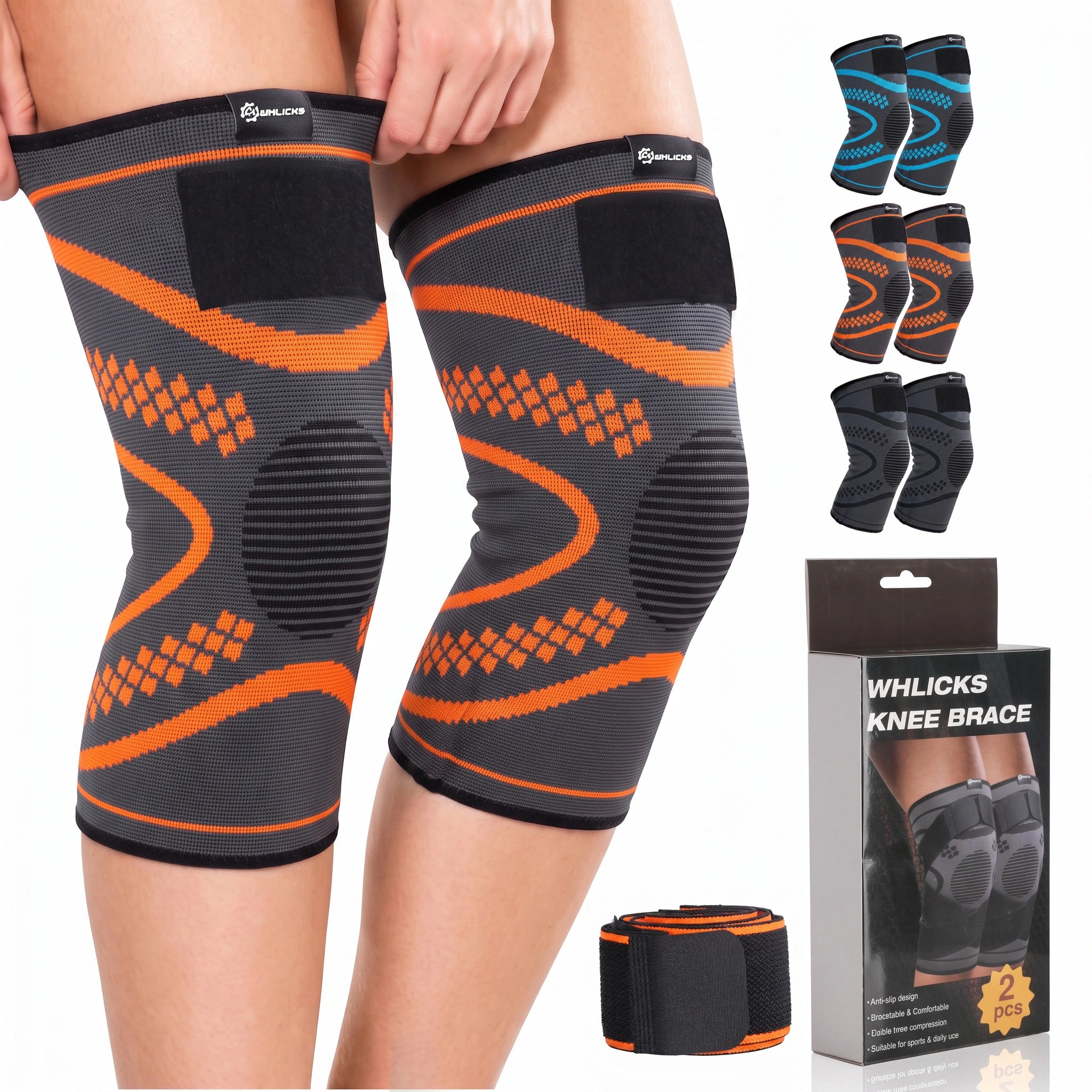 Knee Braces for Women & Men with Compression Straps