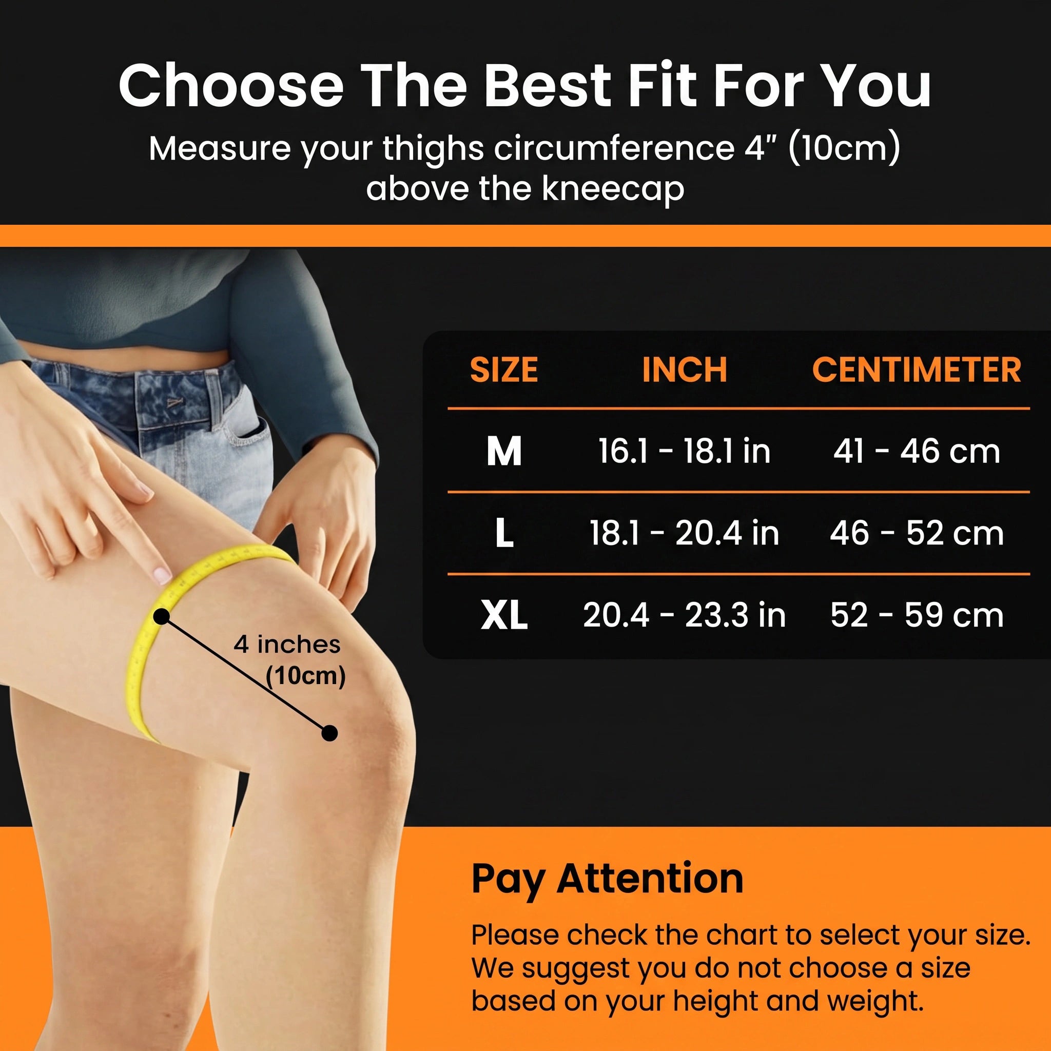 Knee Braces for Women & Men with Compression Straps