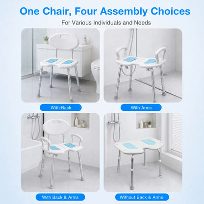 Extra-Wide Adjustable Shower Chairs for Seniors & Bariatric Users