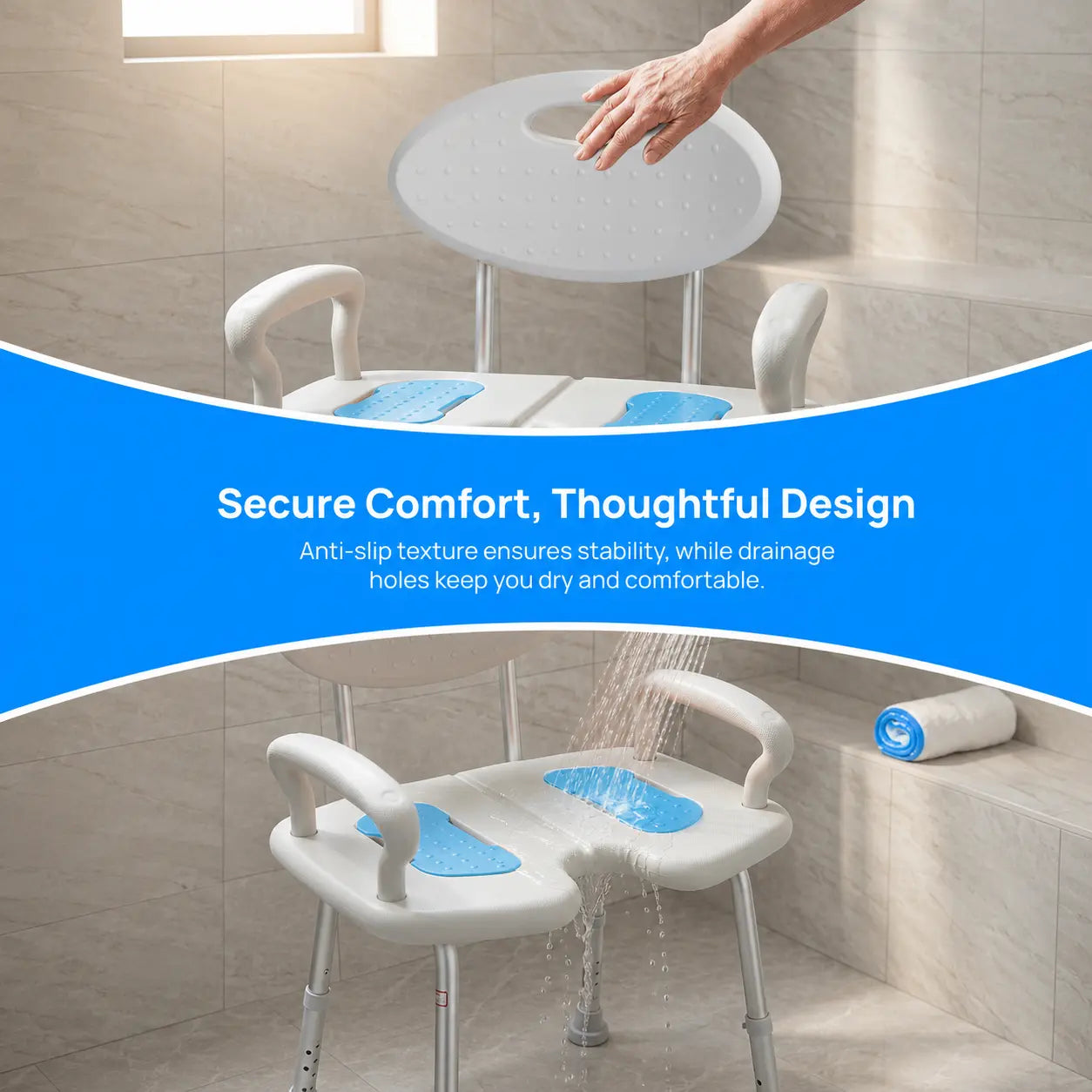 Extra-Wide Adjustable Shower Chairs for Seniors & Bariatric Users