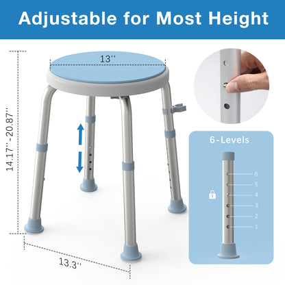 Whlicks Swivel Shower Stool – Adjustable Bath Chair for Seniors & Injury Recovery