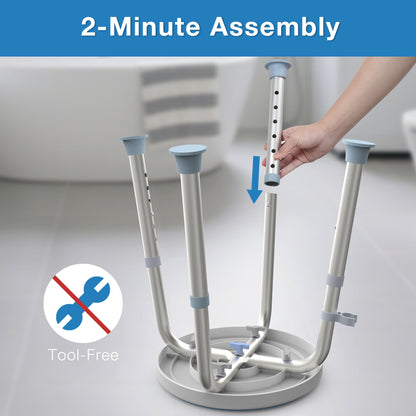 Whlicks Swivel Shower Stool – Adjustable Bath Chair for Seniors & Injury Recovery