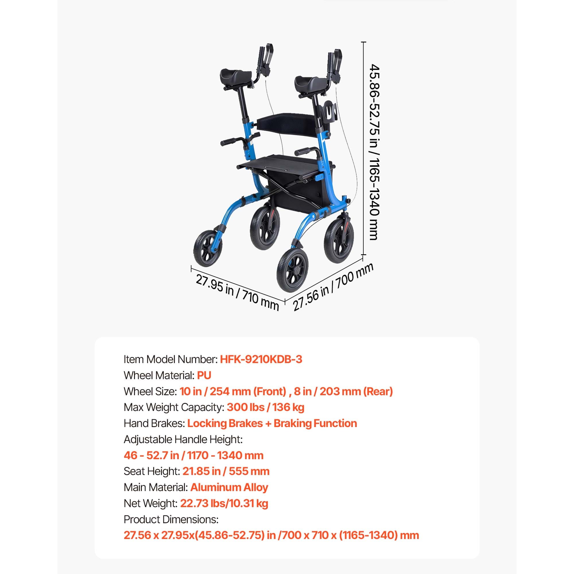 All-Terrain 2-in-1 Rollator Walker with Seat