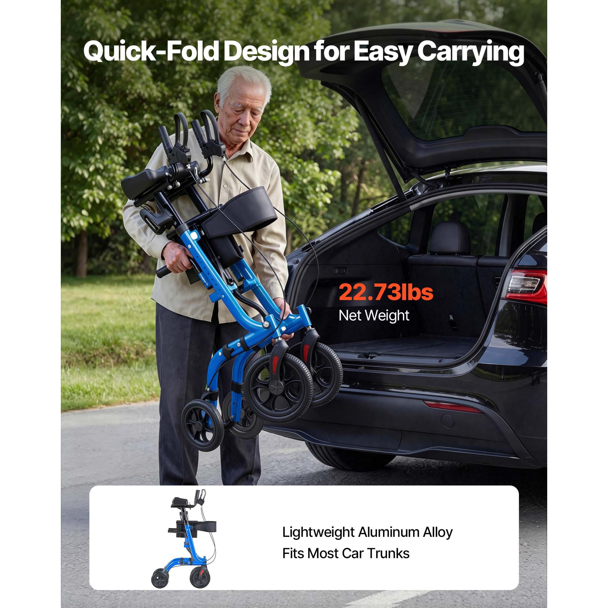 All-Terrain 2-in-1 Rollator Walker with Seat