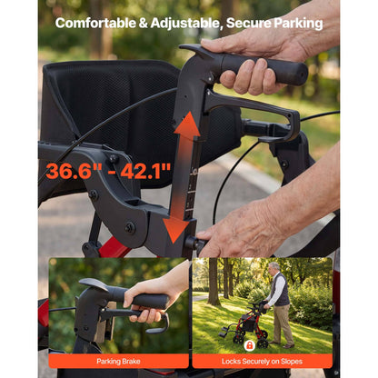 All-Terrain 2-in-1 Rollator Walker with Seat