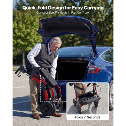 All-Terrain 2-in-1 Rollator Walker with Seat