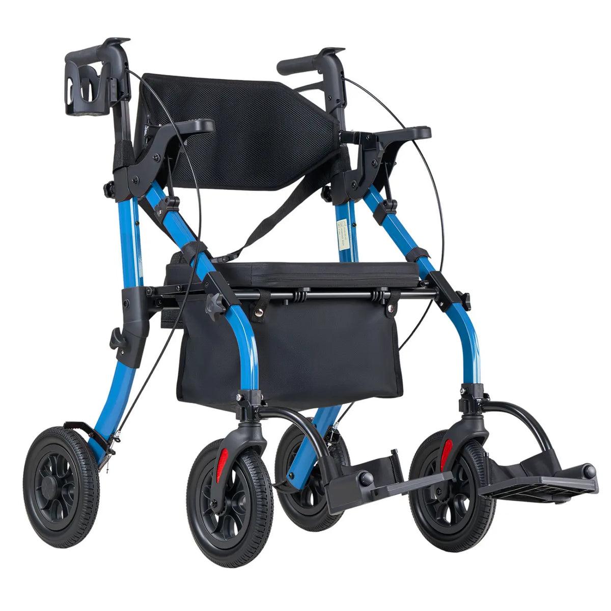 Lightweight 2-in-1 Rollator Walker & Transport Chair