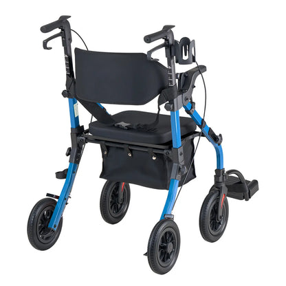 Lightweight 2-in-1 Rollator Walker & Transport Chair