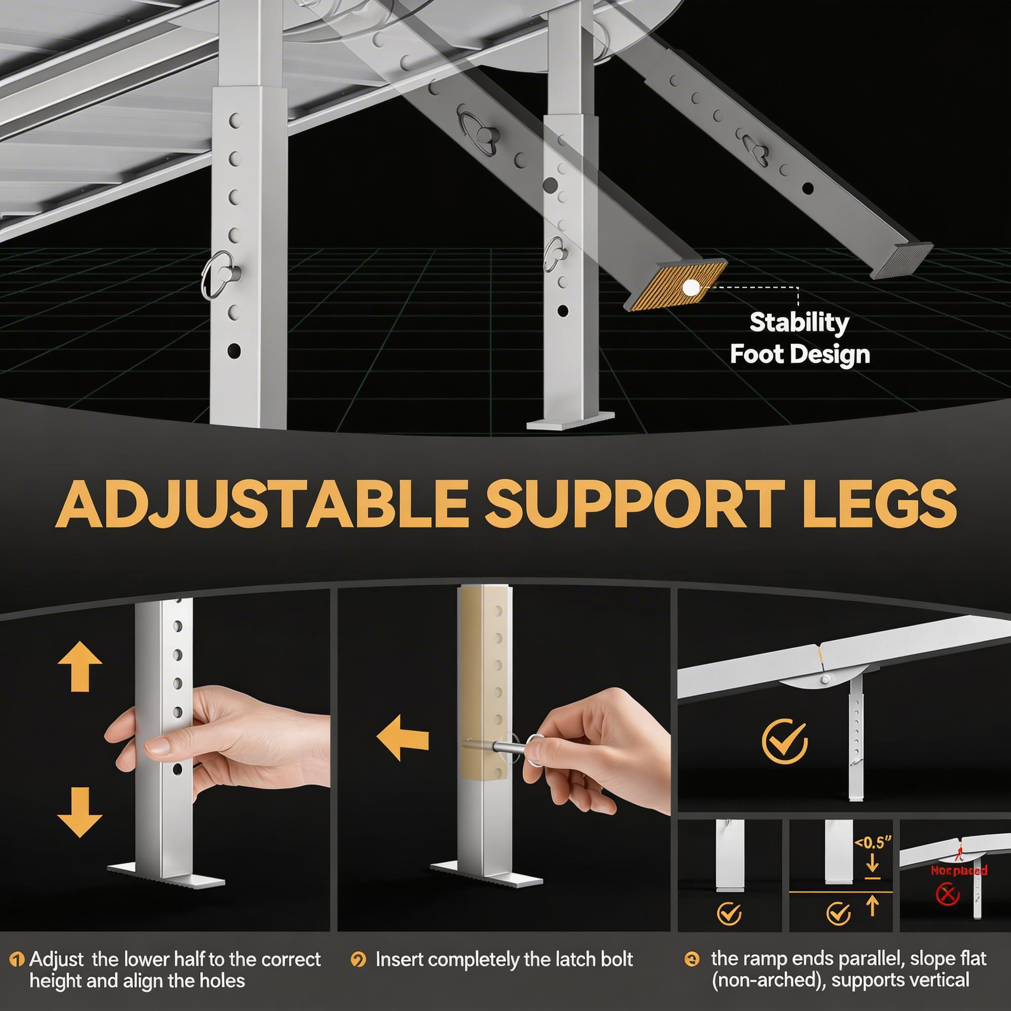 Portable 6-10FT Aluminum Ramp for Wheelchairs & Mobility Scooters