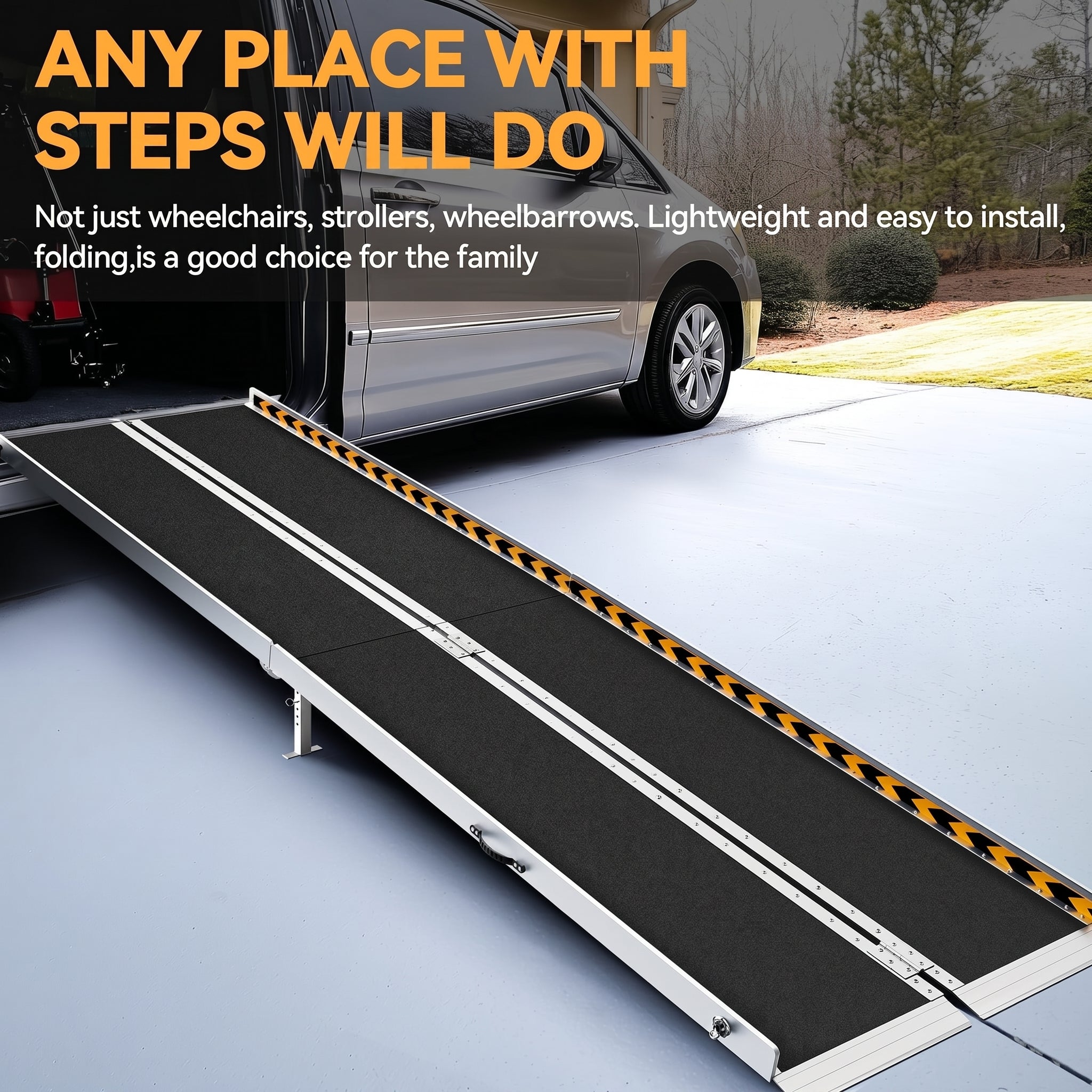 Portable 6-10FT Aluminum Ramp for Wheelchairs & Mobility Scooters