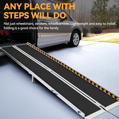 Portable 6-10FT Aluminum Ramp for Wheelchairs & Mobility Scooters