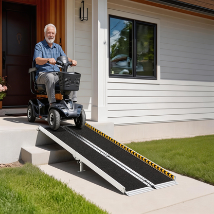 Portable 6-10FT Aluminum Ramp for Wheelchairs & Mobility Scooters