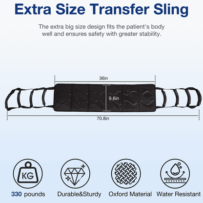 Transfer Sling with Assist Handles for Safe & Stable Patient Transfers