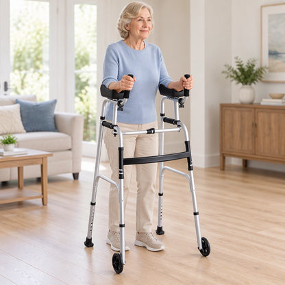 Vevor Premium 2-in-1 faltbarer Gehwagen mit Armlehnen