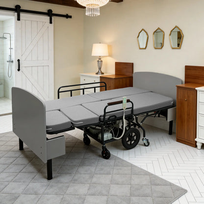 3-in-1 Electric Nursing Bed for Seniors with Wheelchair & Stretcher