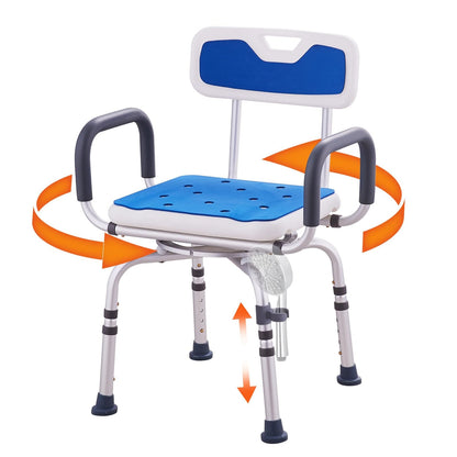 360° Swivel Shower Chair, 400lbs Adjustable Bath Seat for Seniors