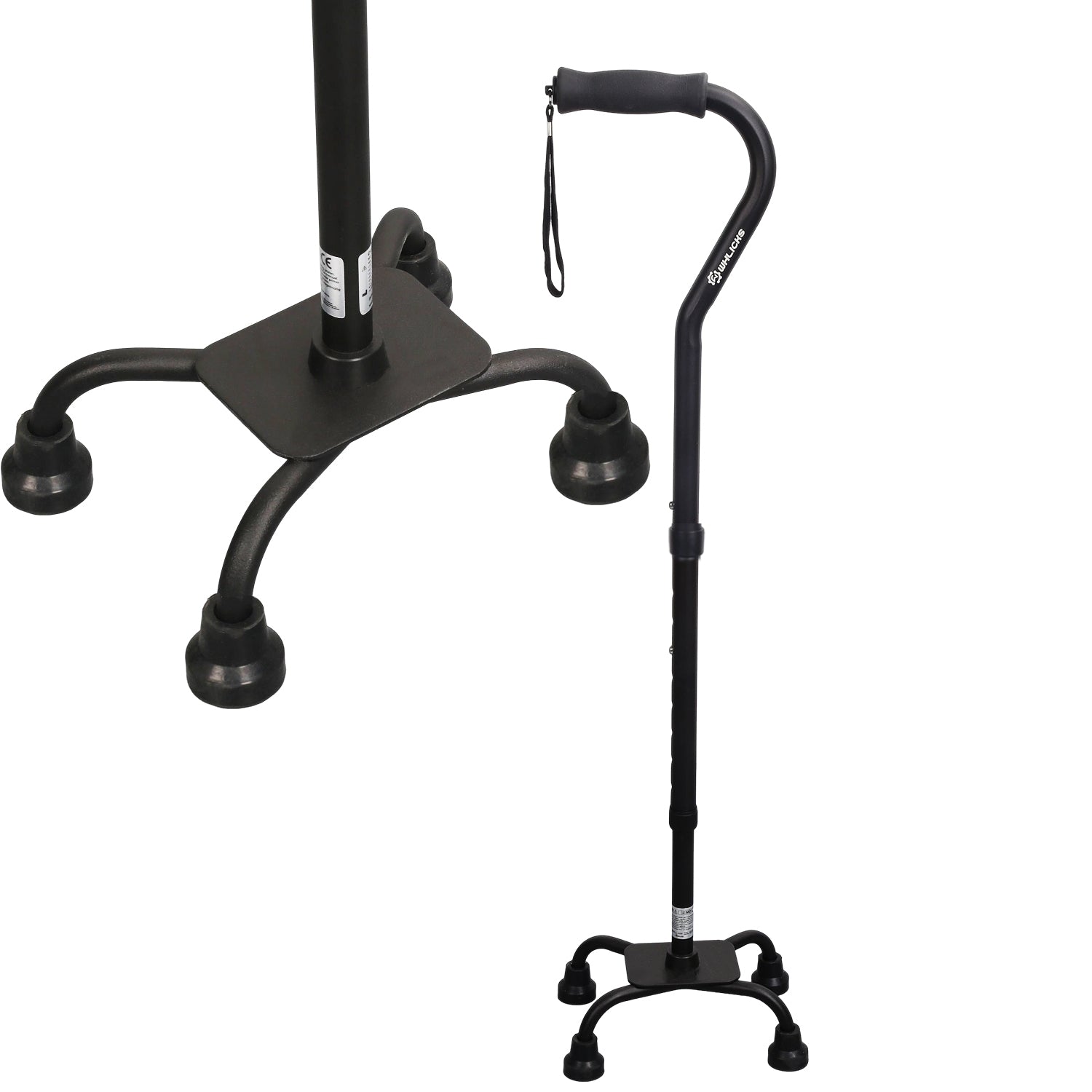 ヨガ LEG ASSIST All-Terrain Quad Cane for Seniors – Self-Standing Adjustable