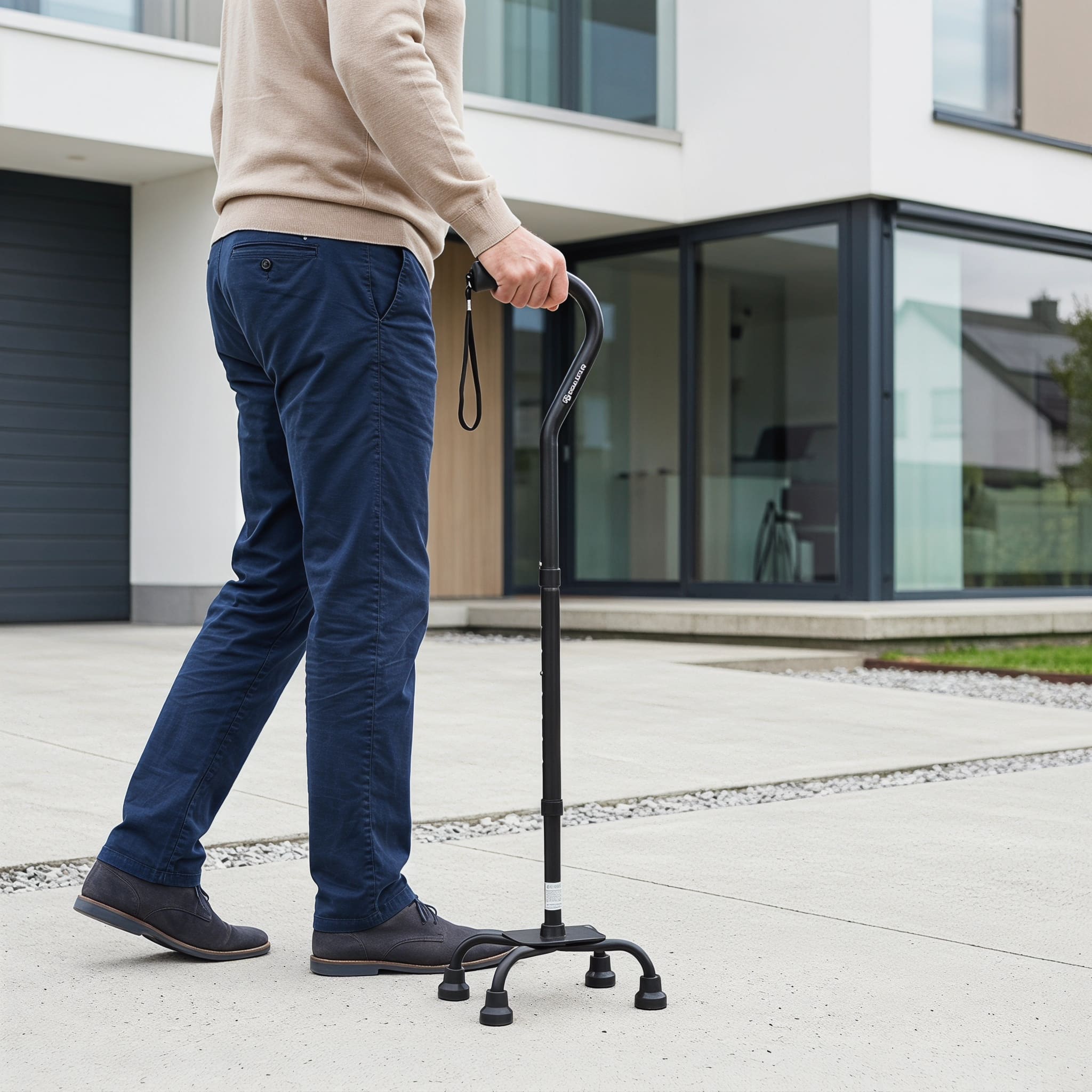 Premium All-Terrain Quad Cane with Ergonomic Grip & Stable Base