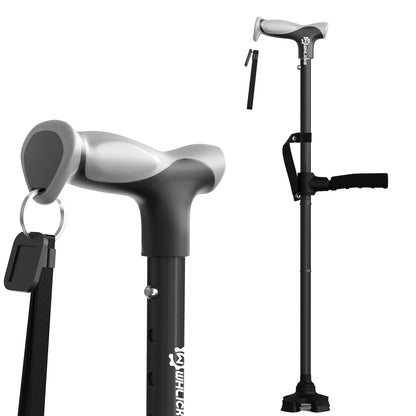 Foldable Walking Cane with Standing Assist Handle, 350 lb Capacity