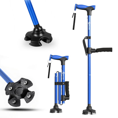 Foldable Walking Cane with Standing Assist Handle, 350 lb Capacity