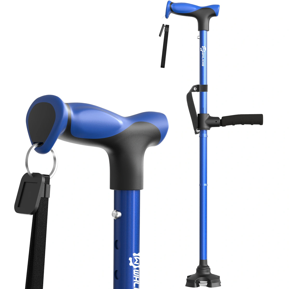 Foldable Walking Cane with Standing Assist Handle, 350 lb Capacity