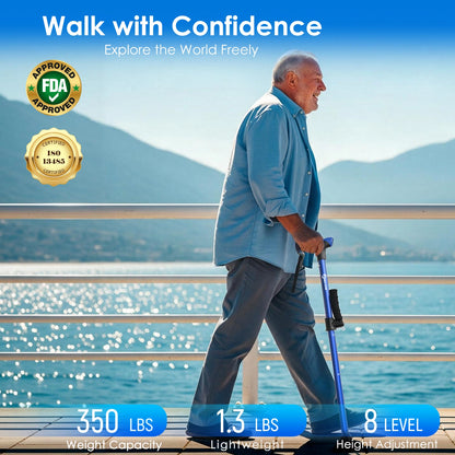 Foldable Walking Cane with Standing Assist Handle, 350 lb Capacity
