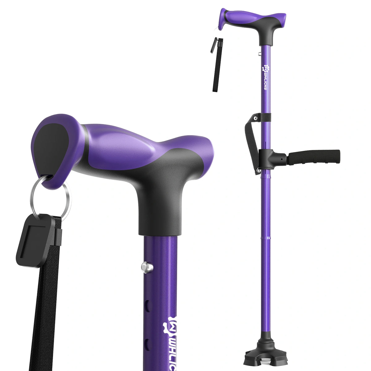 Foldable Walking Cane with Standing Assist Handle, 350 lb Capacity