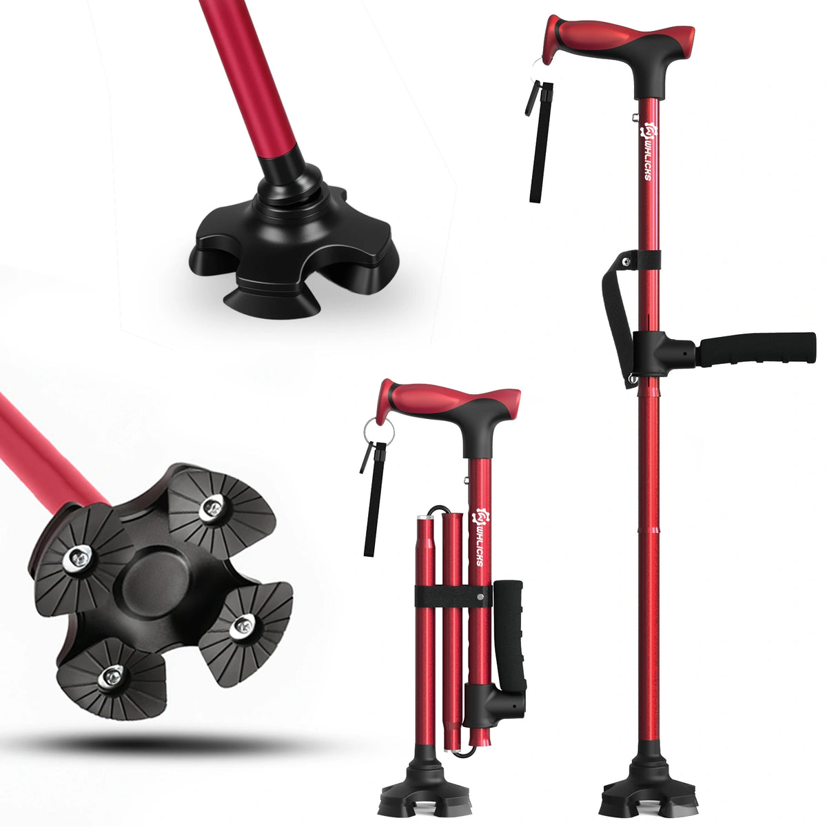 Foldable Walking Cane with Standing Assist Handle, 350 lb Capacity