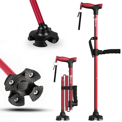 Foldable Walking Cane with Standing Assist Handle, 350 lb Capacity