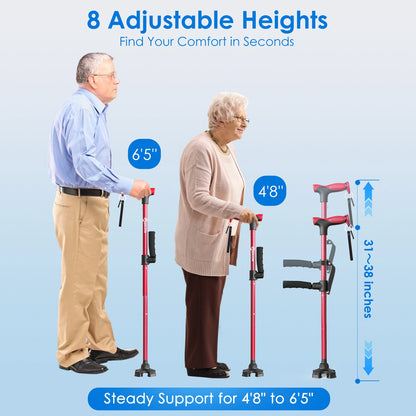 Foldable Walking Cane with Standing Assist Handle, 350 lb Capacity