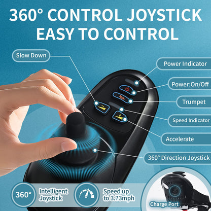 All-Terrain Foldable Electric Wheelchair with Dual Batteries