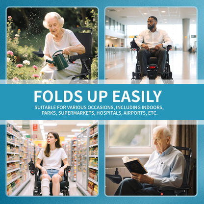 All-Terrain Foldable Electric Wheelchair with Dual Batteries