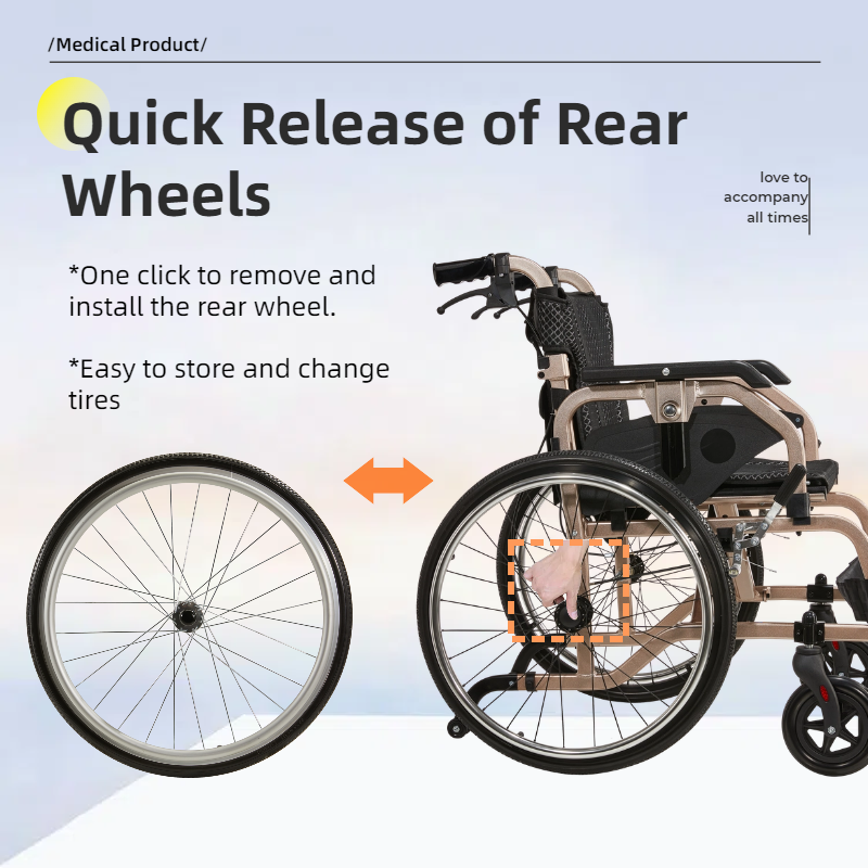 Aluminum Foldable Lightweight Wheelchair – Large Seat & Safe Wheels