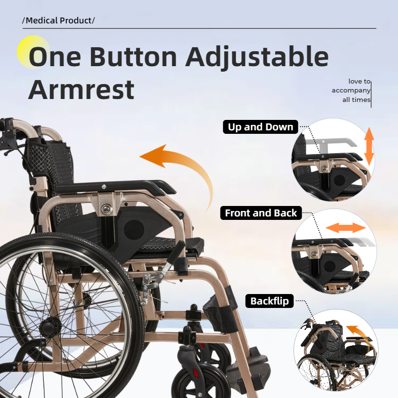 Aluminum Foldable Lightweight Wheelchair – Large Seat & Safe Wheels