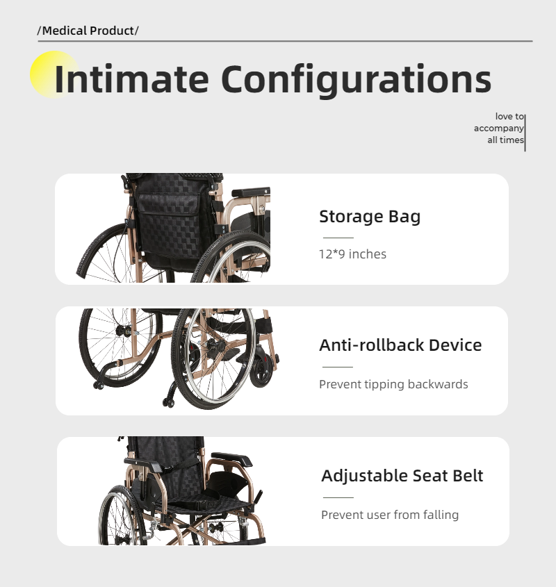 Aluminum Foldable Lightweight Wheelchair – Large Seat & Safe Wheels