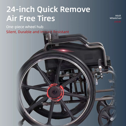 aluminum wheelchair with hand brakes