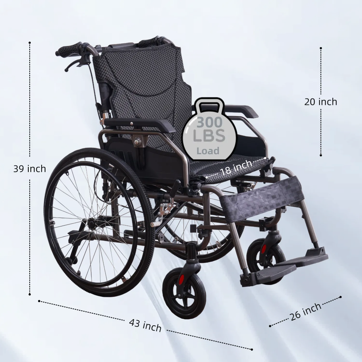 up to 300lbs support wheelchair