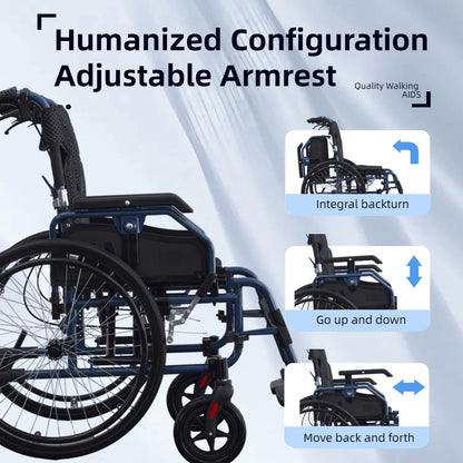 wheelchair with adjustable handrail