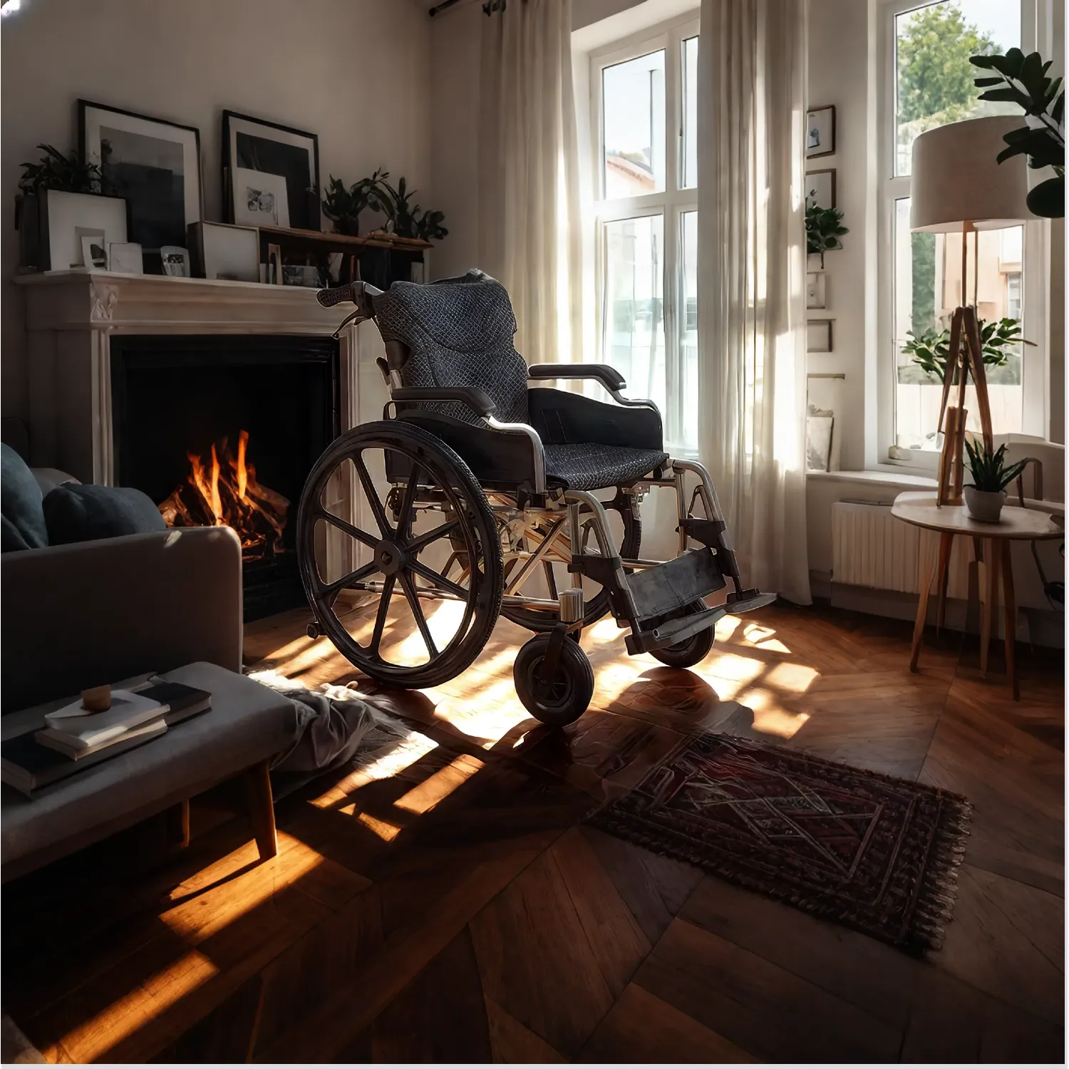 All-in-One Wheelchair – 20" Seat, Quick-Release Wheels & Dual Brakes