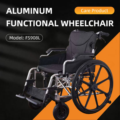 All-in-One Wheelchair – 20" Seat, Quick-Release Wheels & Dual Brakes